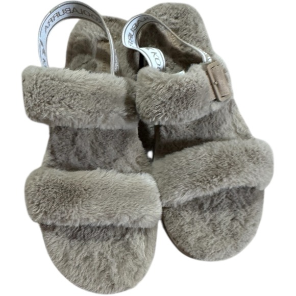 Koolaburra by Ugg Oh Yeah Slides Sandal Fuzzy Faux Fur Strap Comfort Casual - Picture 1 of 8
